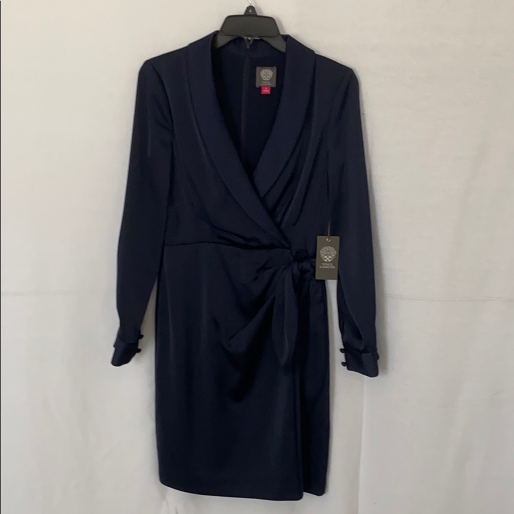 Vince Camuto navy silk dress